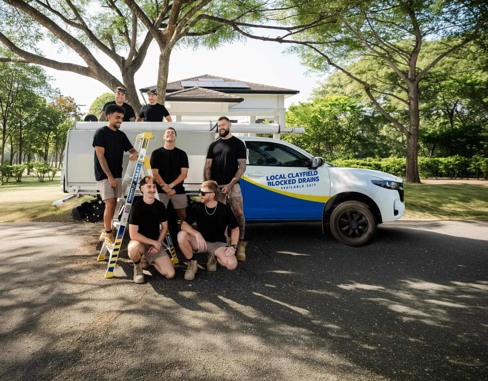 Local Clayfield Blocked Drains team and ute